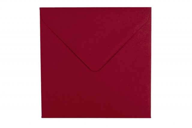 Čtvercové obálky 155x155 mm, tmavě červené