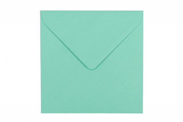 Čtvercové obálky 155x155 mm, modrozelené