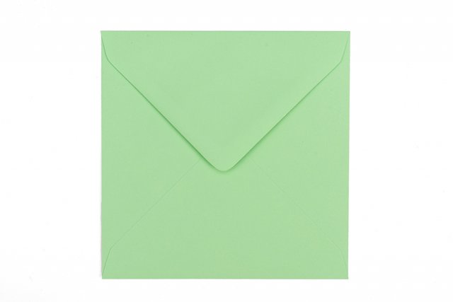 Čtvercové obálky 130x130 mm, světle zelené