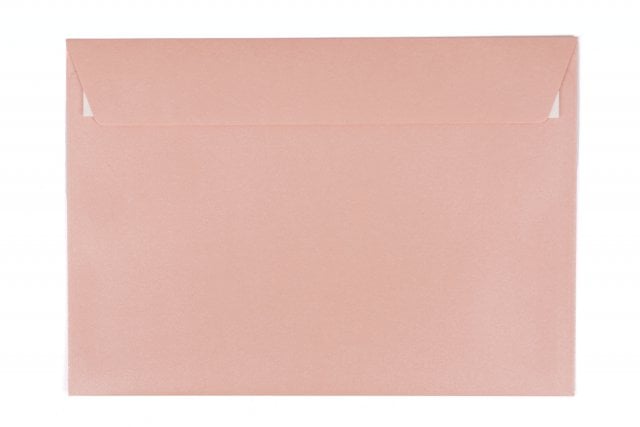 Obálky DIN C5 s lepidlem, perleťově růžové