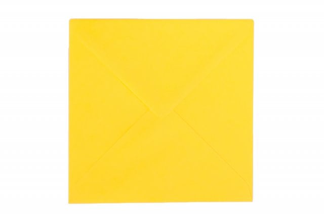 Čtvercové obálky 140x140 mm, žluté