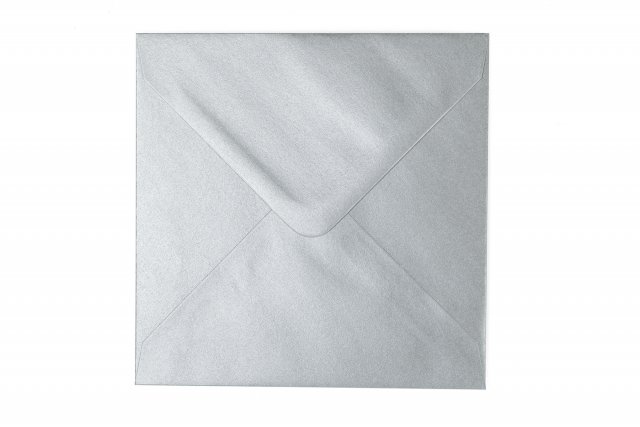 Čtvercové obálky 140x140 mm, stříbrné