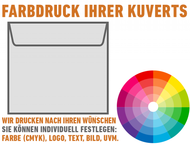 Čtvercové obálky 155x155 mm, potisk na míru