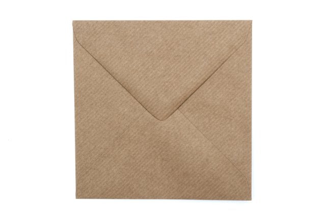 Čtvercové obálky 130x130 mm, kraftový papír Natron s vroubkováním