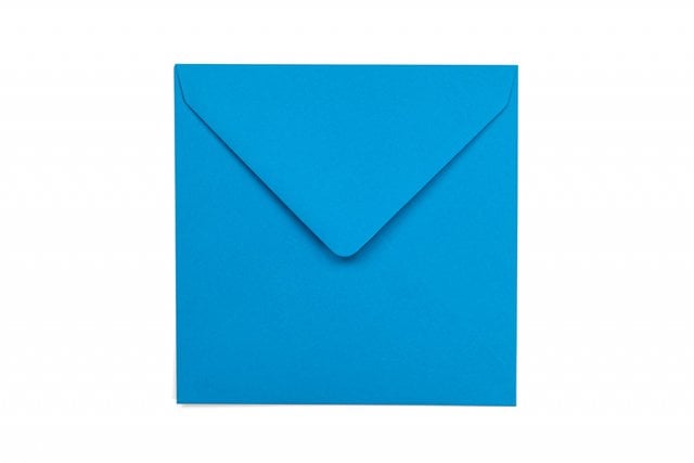 Čtvercové obálky 155 x 155 mm, modré