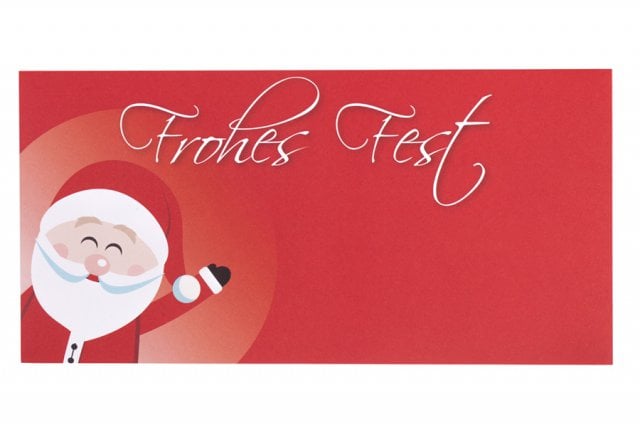 Obálky DIN dlouhé, potisk červený, vánoční Father Christmas