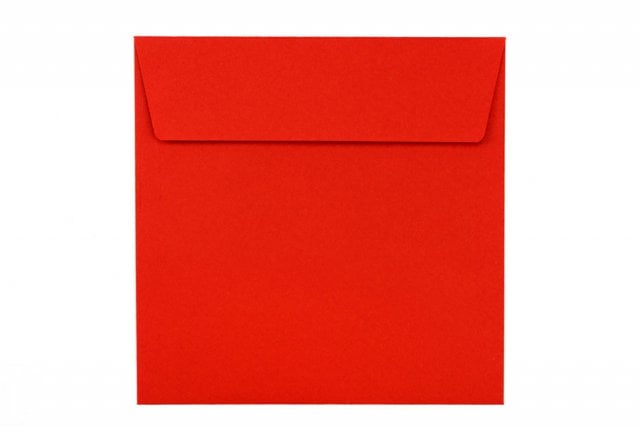 Čtvercové obálky 160x160 mm, červené