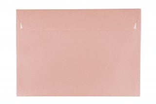 Obálky DIN C5 s lepidlem, perleťově růžové