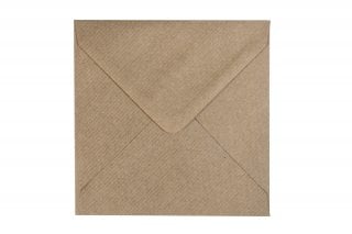 Čtvercové obálky 140x140 mm, kraftový papír Natron s žebrováním