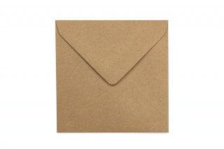 Čtvercové obálky 155x155 mm, kraftový papír